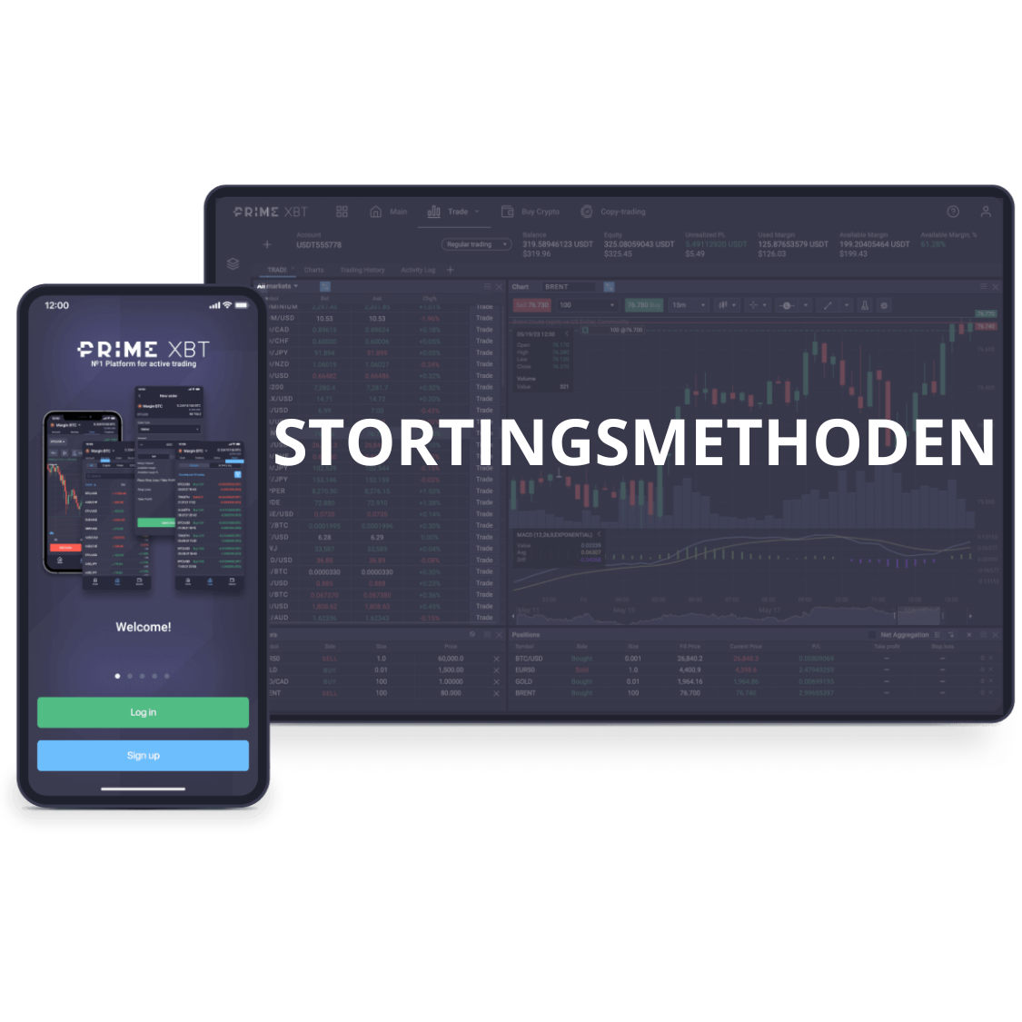 PrimeXBT stortingsmethoden.